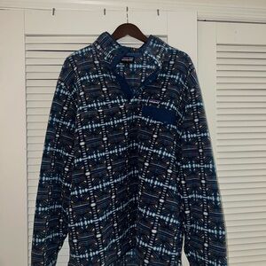 Patagonia - Stylish Blue Patterned Men's Snap-T Pullover